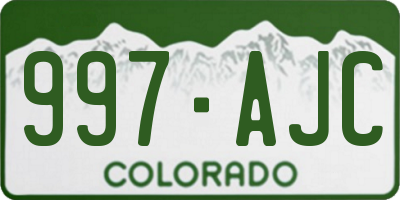 CO license plate 997AJC