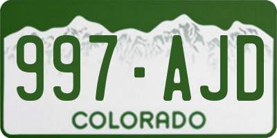 CO license plate 997AJD