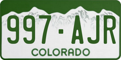 CO license plate 997AJR