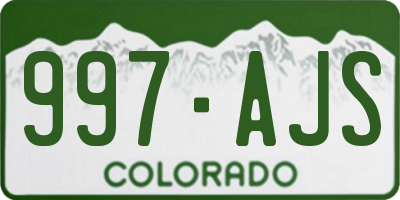 CO license plate 997AJS