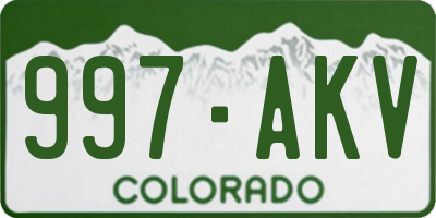 CO license plate 997AKV