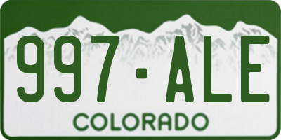 CO license plate 997ALE