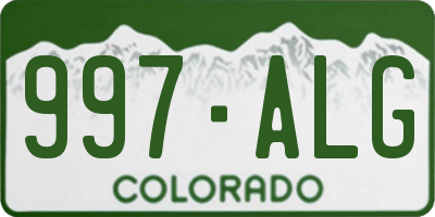 CO license plate 997ALG
