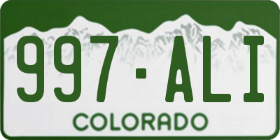 CO license plate 997ALI
