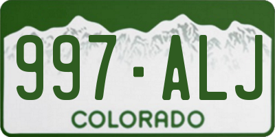 CO license plate 997ALJ