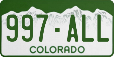 CO license plate 997ALL