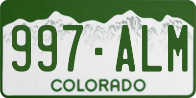 CO license plate 997ALM