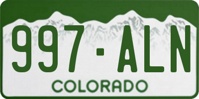 CO license plate 997ALN