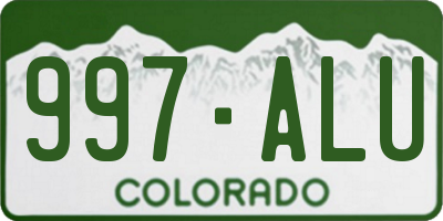CO license plate 997ALU