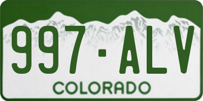 CO license plate 997ALV