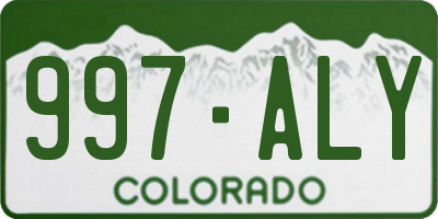 CO license plate 997ALY