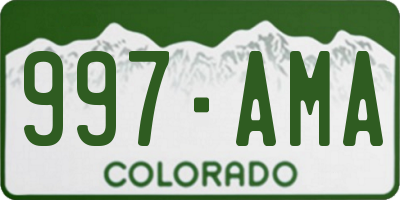 CO license plate 997AMA