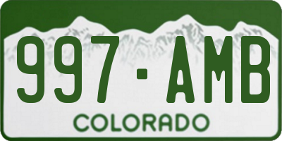 CO license plate 997AMB