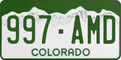 CO license plate 997AMD