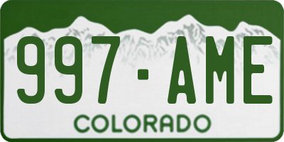 CO license plate 997AME