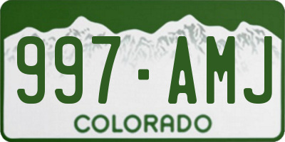 CO license plate 997AMJ