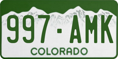 CO license plate 997AMK