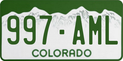 CO license plate 997AML