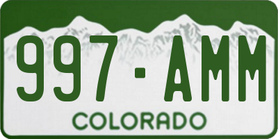 CO license plate 997AMM