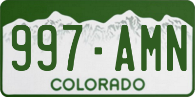 CO license plate 997AMN
