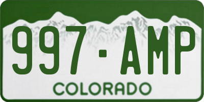 CO license plate 997AMP