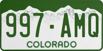 CO license plate 997AMQ