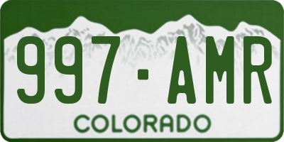 CO license plate 997AMR