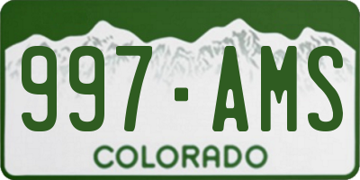 CO license plate 997AMS