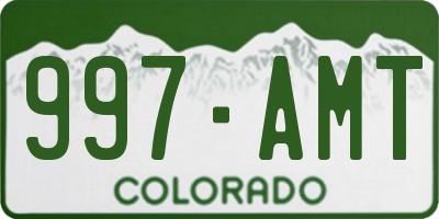 CO license plate 997AMT