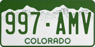 CO license plate 997AMV