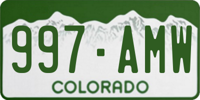 CO license plate 997AMW