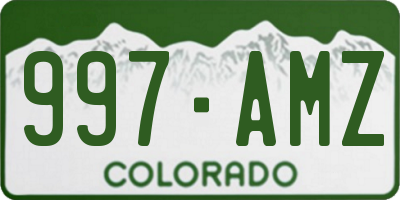CO license plate 997AMZ