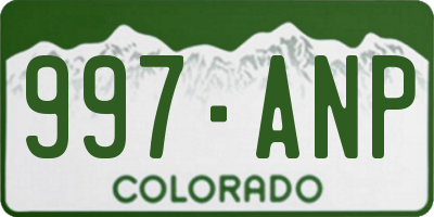 CO license plate 997ANP