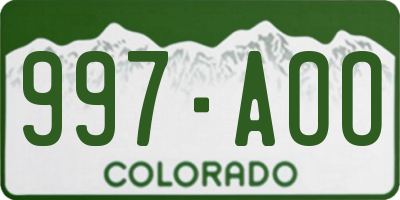 CO license plate 997AOO