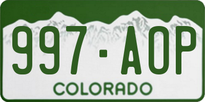 CO license plate 997AOP