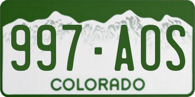 CO license plate 997AOS