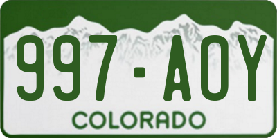 CO license plate 997AOY