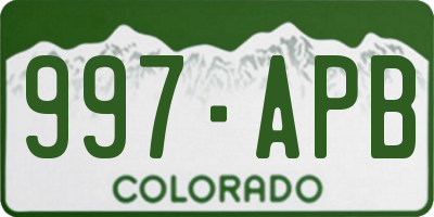 CO license plate 997APB