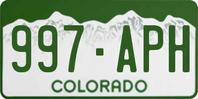 CO license plate 997APH