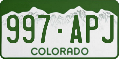 CO license plate 997APJ