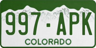 CO license plate 997APK