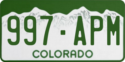 CO license plate 997APM