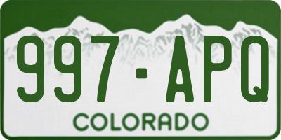 CO license plate 997APQ