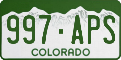 CO license plate 997APS