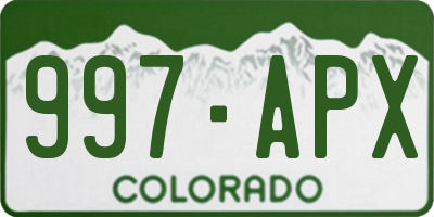 CO license plate 997APX