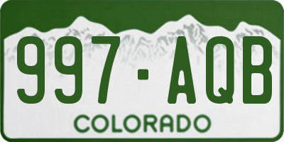 CO license plate 997AQB