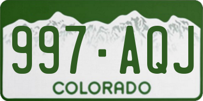 CO license plate 997AQJ