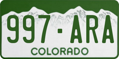 CO license plate 997ARA