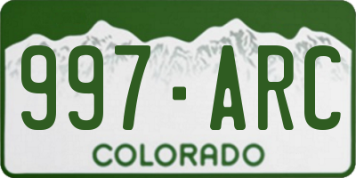 CO license plate 997ARC