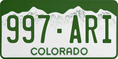 CO license plate 997ARI